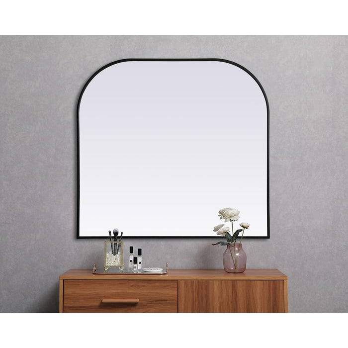 Elegant Decor Blaire Metal Frame Arch Mirror 40X38", Black