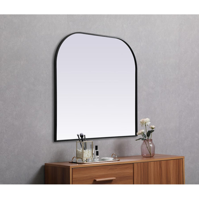 Elegant Decor Blaire Metal Frame Arch Mirror 40X38", Black
