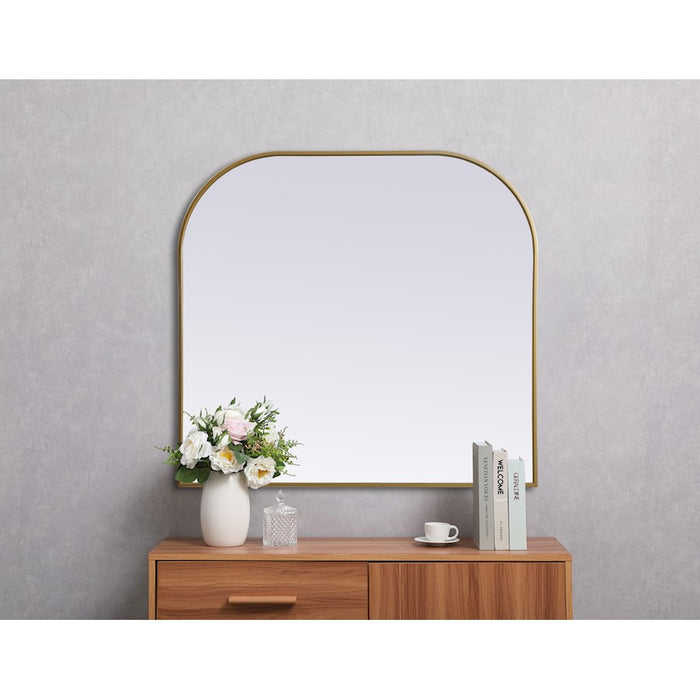 Elegant Decor Blaire Metal Frame Arch Mirror 40X38", Brass