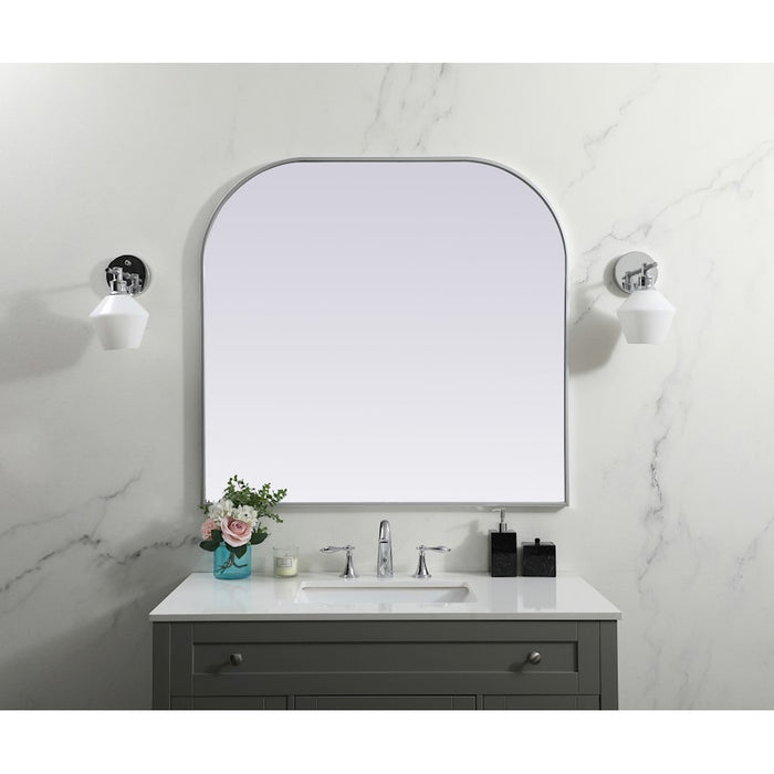 Elegant Decor Blaire Metal Frame Arch Mirror 40X38", Silver