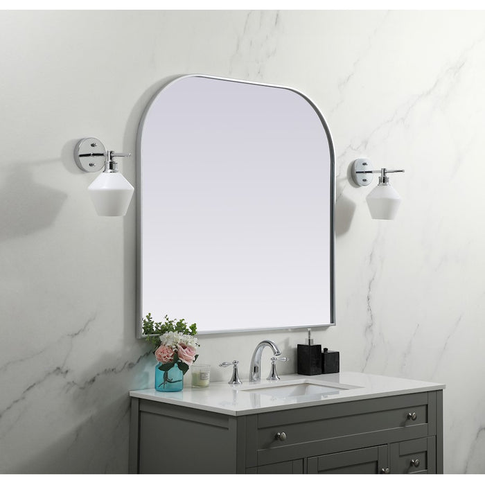 Elegant Decor Blaire Metal Frame Arch Mirror 40X38", Silver