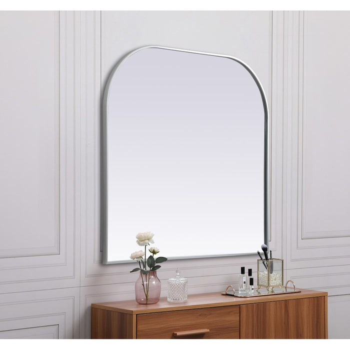 Elegant Decor Blaire Metal Frame Arch Mirror 40X38", Silver
