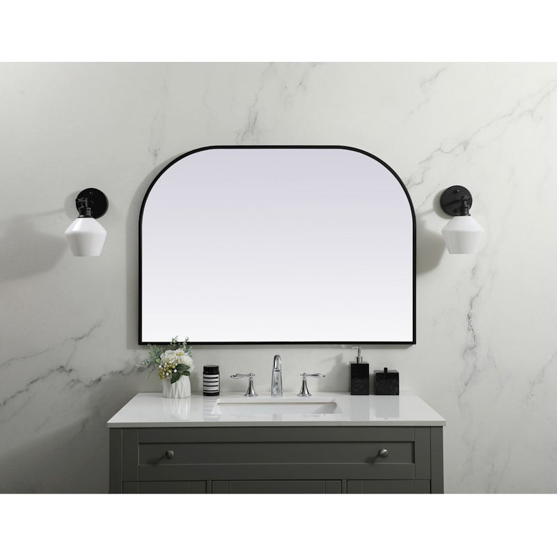 Elegant Decor Blaire Metal Frame Arch Mirror 42X30", Black