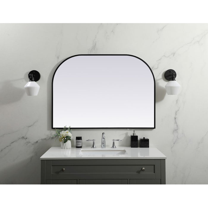 Elegant Decor Blaire Metal Frame Arch Mirror 42X30", Black