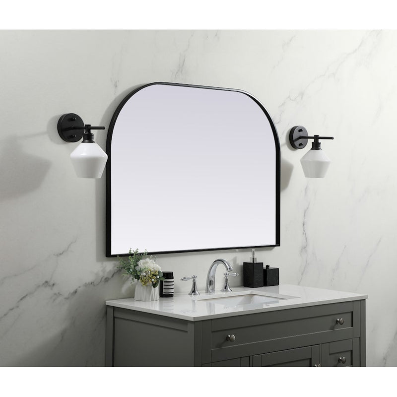 Elegant Decor Blaire Metal Frame Arch Mirror 42X30", Black