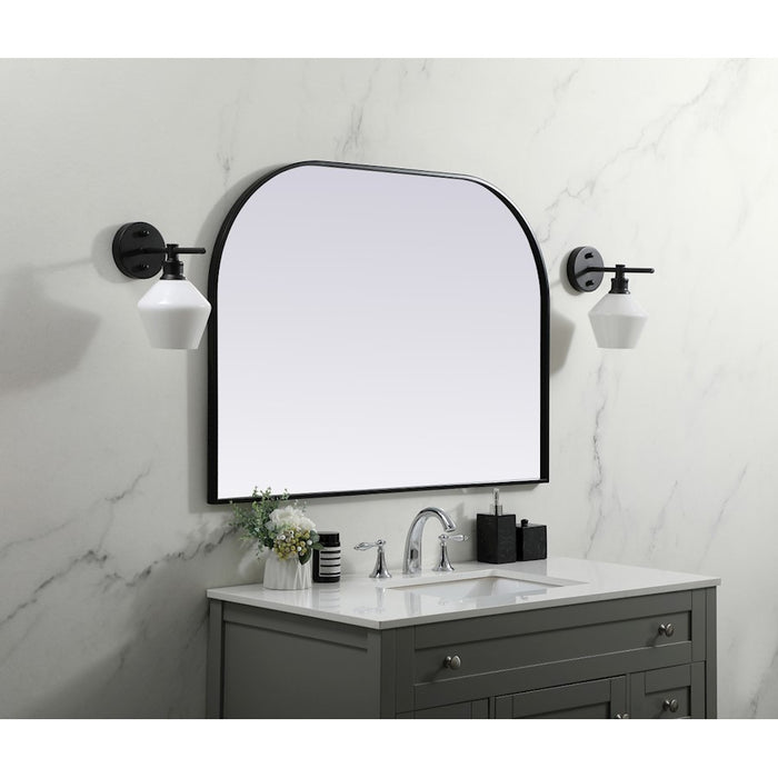 Elegant Decor Blaire Metal Frame Arch Mirror 42X30", Black