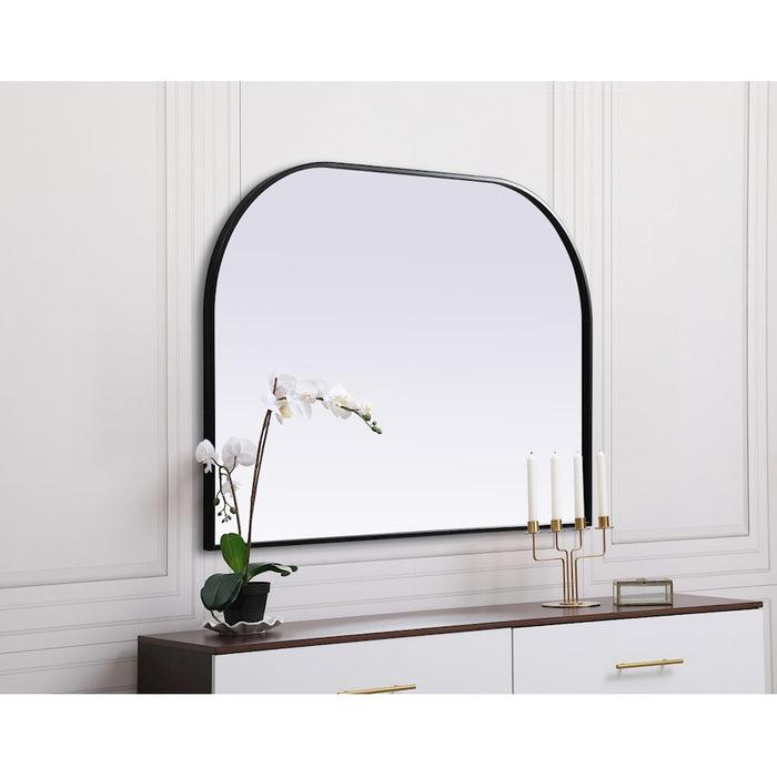 Elegant Decor Blaire Metal Frame Arch Mirror 42X30", Black