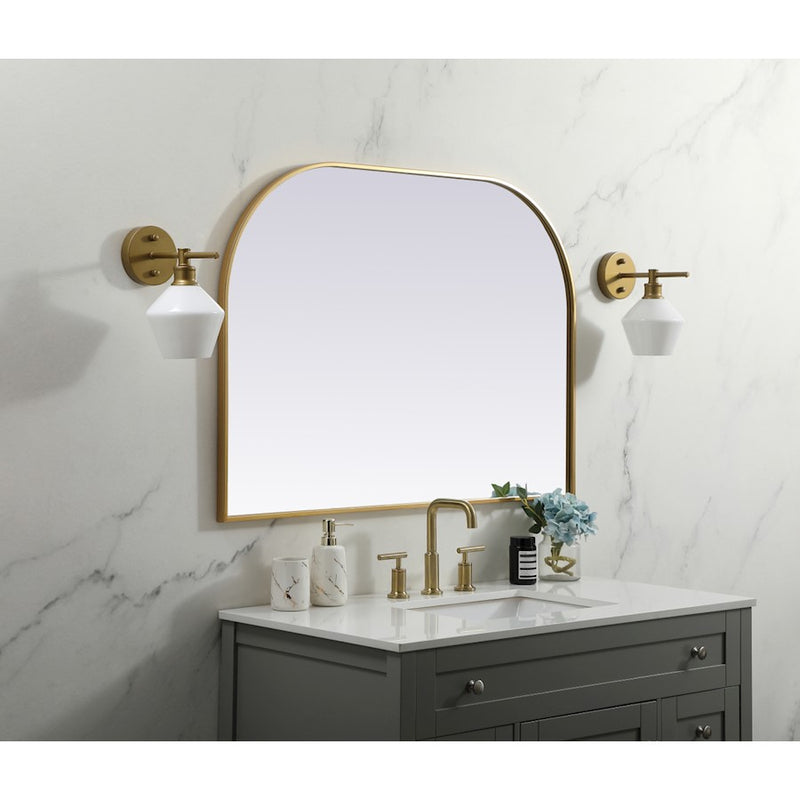 Elegant Decor Blaire Metal Frame Arch Mirror 42X30", Brass