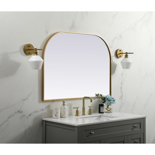 Elegant Decor Blaire Metal Frame Arch Mirror 42X30", Brass