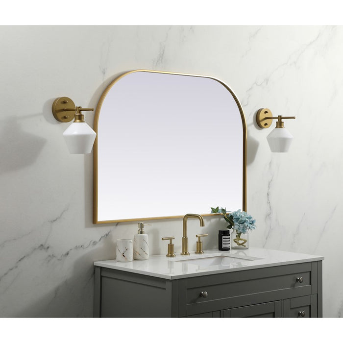 Elegant Decor Blaire Metal Frame Arch Mirror 42X30", Brass