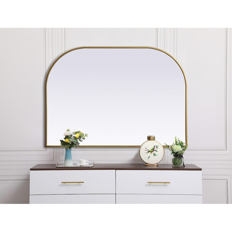 Elegant Decor Blaire Metal Frame Arch Mirror 42X30", Brass