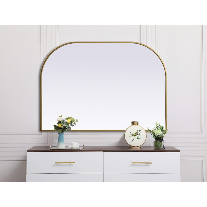 Elegant Decor Blaire Metal Frame Arch Mirror 42X30", Brass