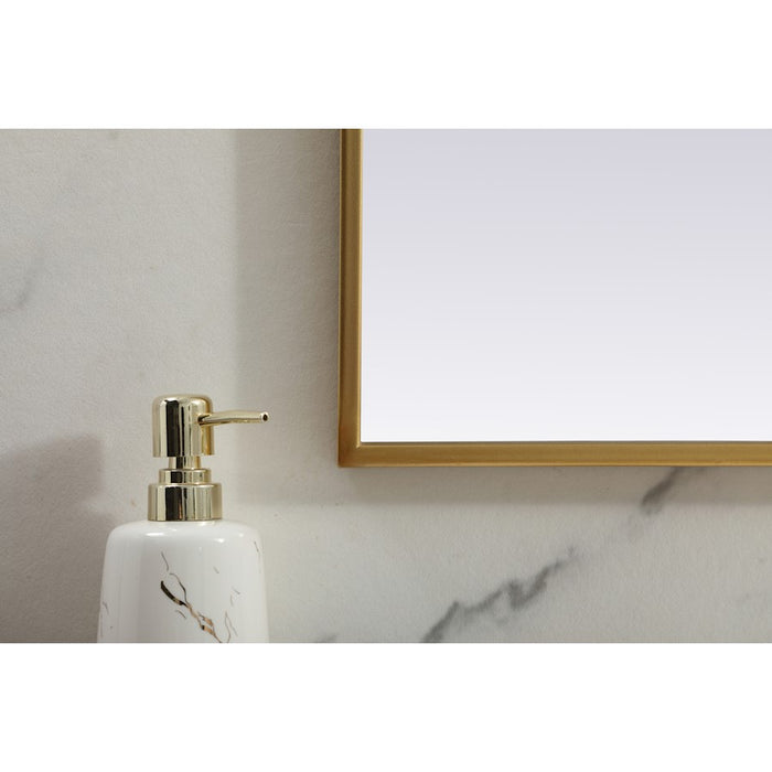Elegant Decor Blaire Metal Frame Arch Mirror 42X30", Brass