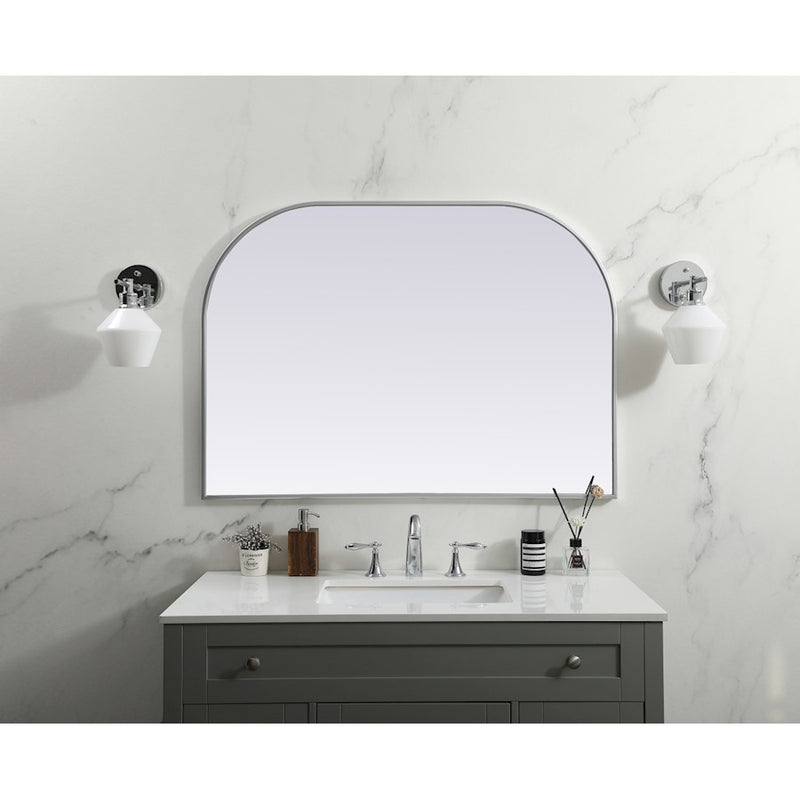 Elegant Decor Blaire Metal Frame Arch Mirror 42X30", Silver