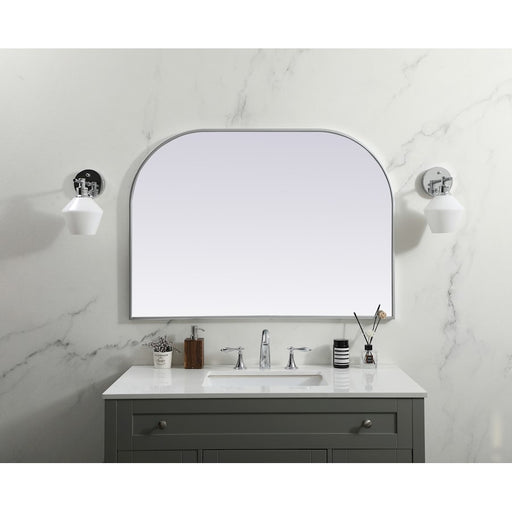 Elegant Decor Blaire Metal Frame Arch Mirror 42X30", Silver