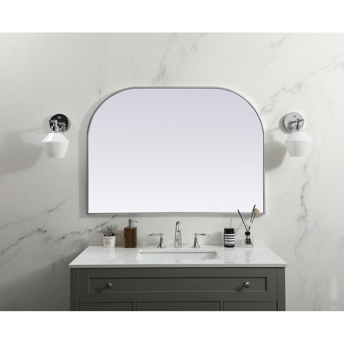 Elegant Decor Blaire Metal Frame Arch Mirror 42X30", Silver