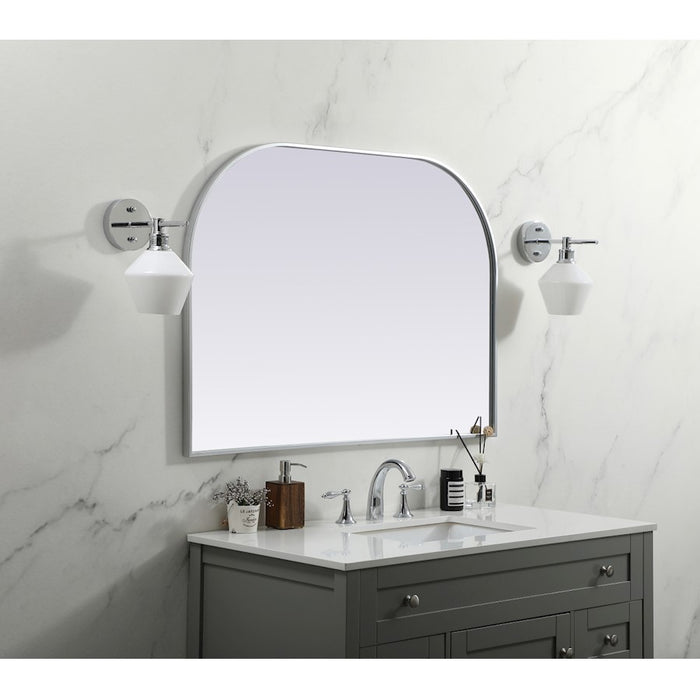 Elegant Decor Blaire Metal Frame Arch Mirror 42X30", Silver