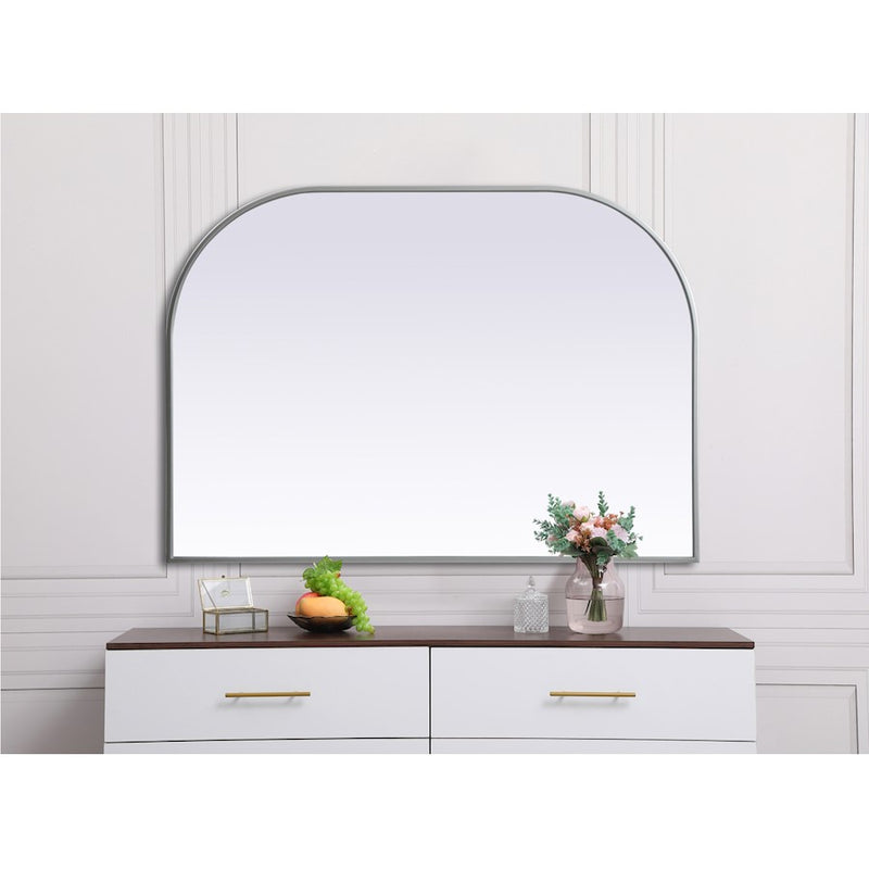 Elegant Decor Blaire Metal Frame Arch Mirror 42X30", Silver