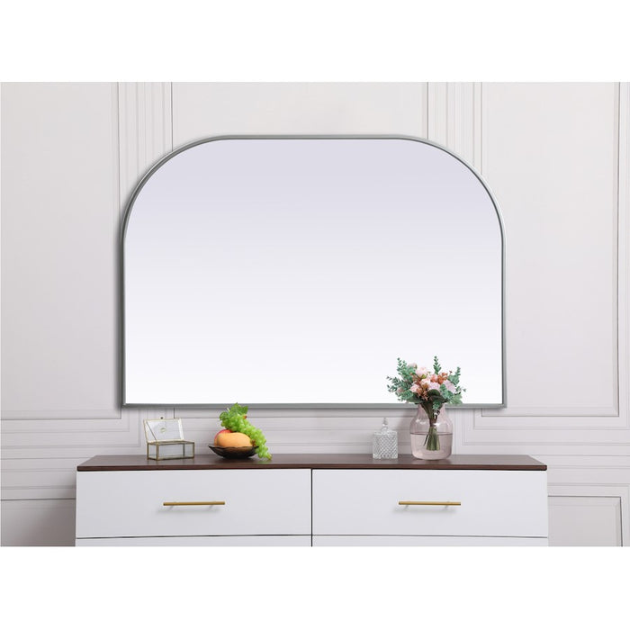 Elegant Decor Blaire Metal Frame Arch Mirror 42X30", Silver