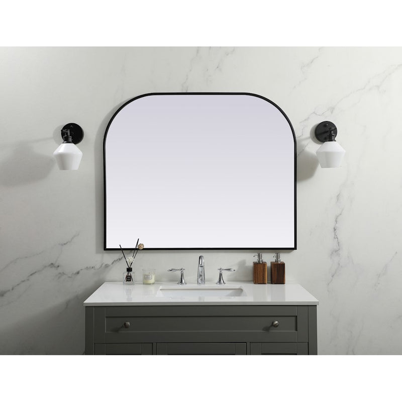 Elegant Decor Blaire Metal Frame Arch Mirror 42X34", Black
