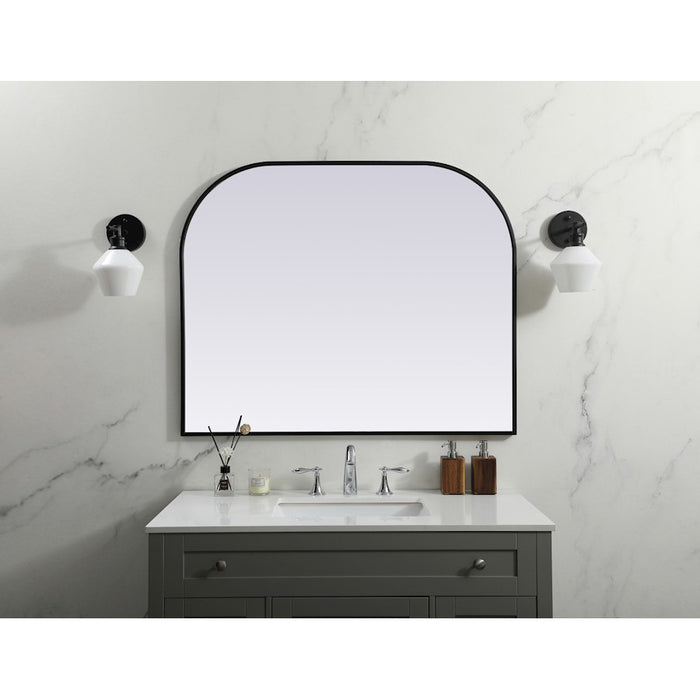Elegant Decor Blaire Metal Frame Arch Mirror 42X34", Black