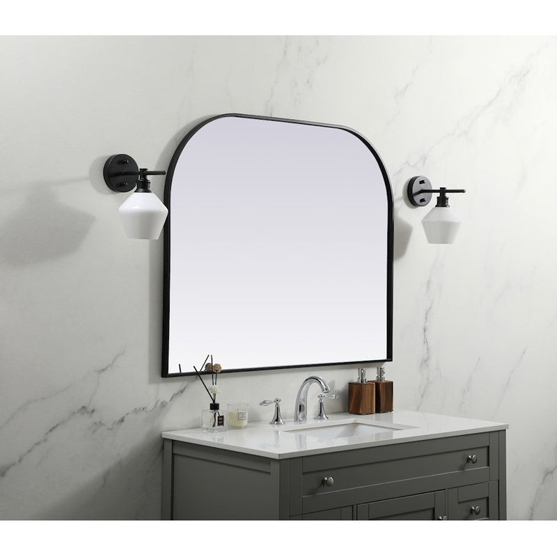 Elegant Decor Blaire Metal Frame Arch Mirror 42X34", Black