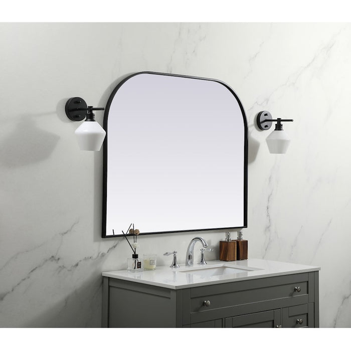 Elegant Decor Blaire Metal Frame Arch Mirror 42X34", Black