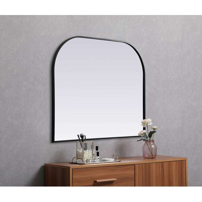 Elegant Decor Blaire Metal Frame Arch Mirror 42X34", Black