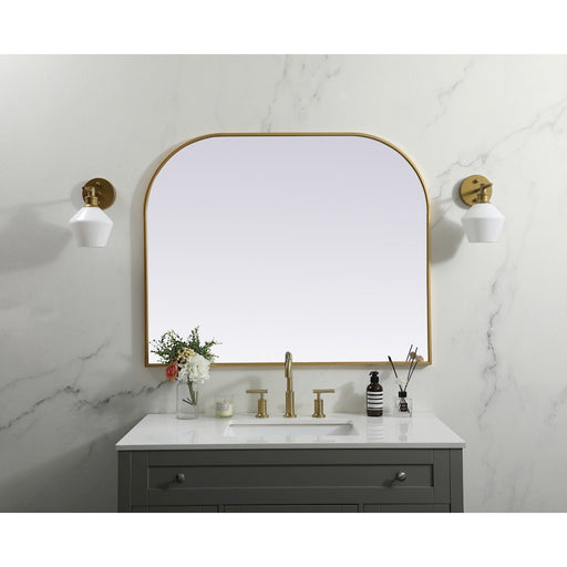 Elegant Decor Blaire Metal Frame Arch Mirror 42X34", Brass