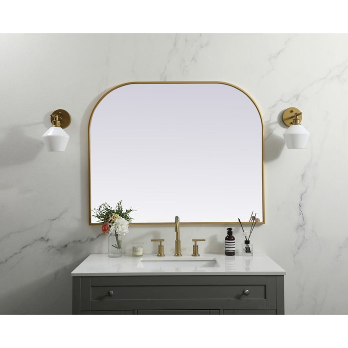 Elegant Decor Blaire Metal Frame Arch Mirror 42X34", Brass