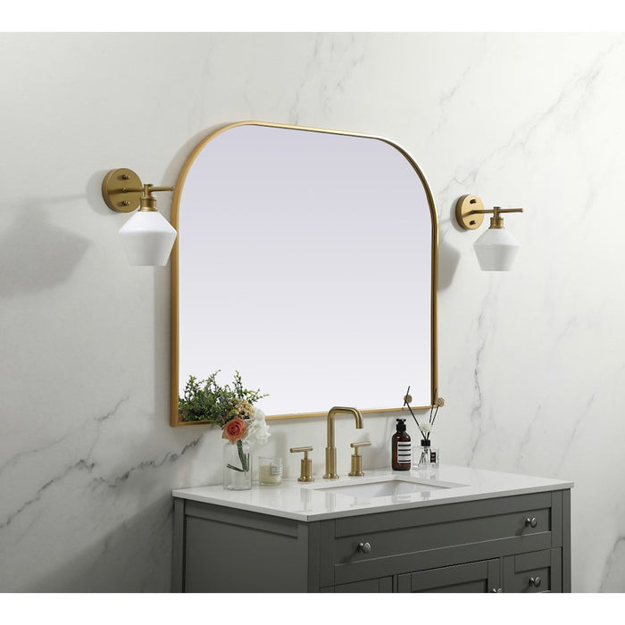 Elegant Decor Blaire Metal Frame Arch Mirror 42X34", Brass