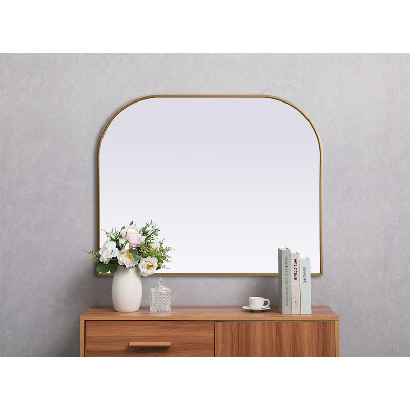 Elegant Decor Blaire Metal Frame Arch Mirror 42X34", Brass