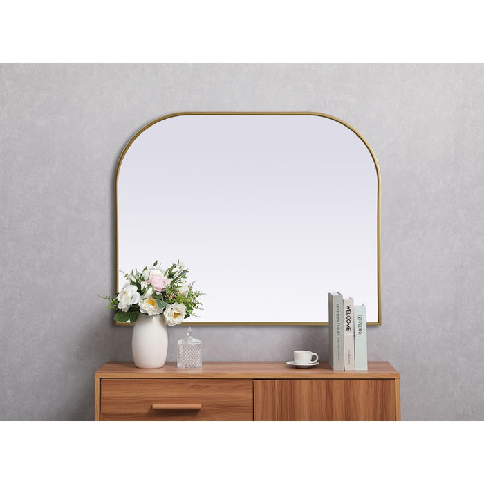 Elegant Decor Blaire Metal Frame Arch Mirror 42X34", Brass