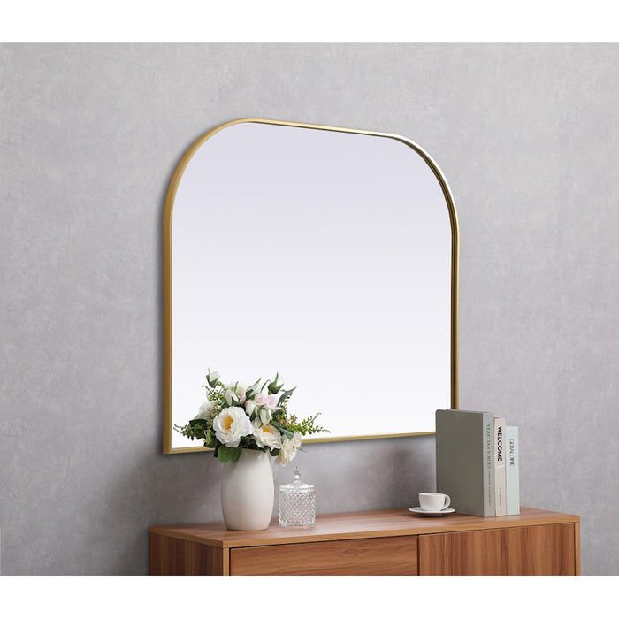 Elegant Decor Blaire Metal Frame Arch Mirror 42X34", Brass