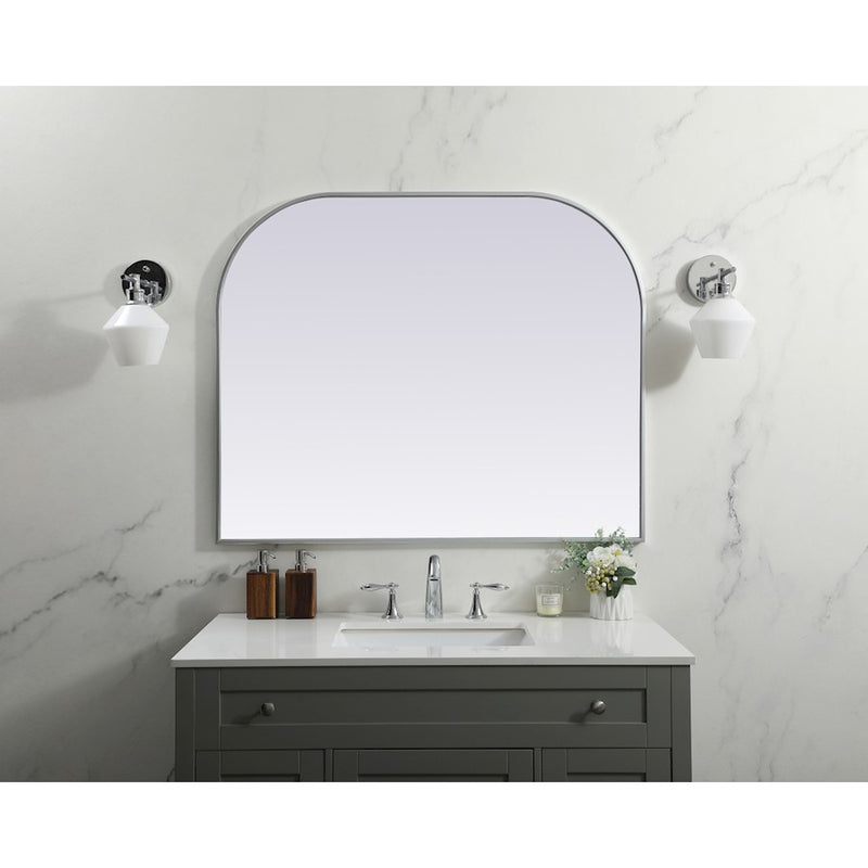 Elegant Decor Blaire Metal Frame Arch Mirror 42X34", Silver