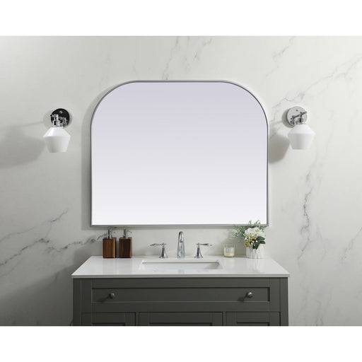 Elegant Decor Blaire Metal Frame Arch Mirror 42X34", Silver
