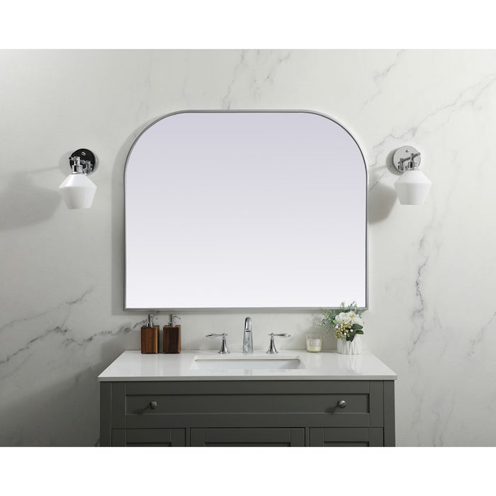 Elegant Decor Blaire Metal Frame Arch Mirror 42X34", Silver