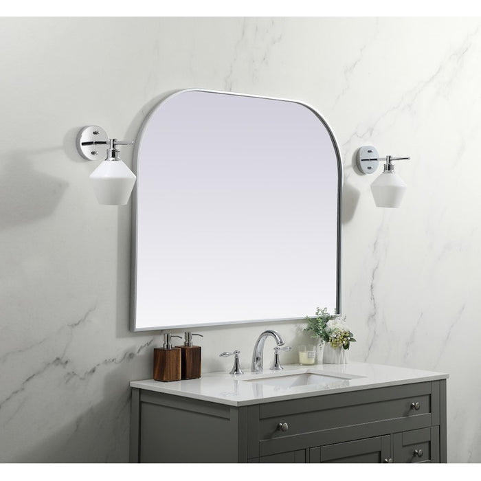 Elegant Decor Blaire Metal Frame Arch Mirror 42X34", Silver