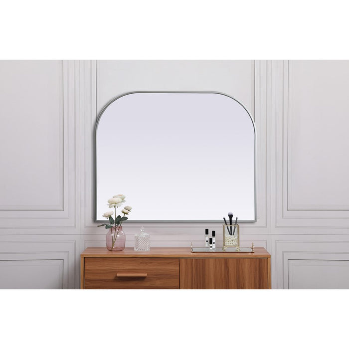 Elegant Decor Blaire Metal Frame Arch Mirror 42X34", Silver