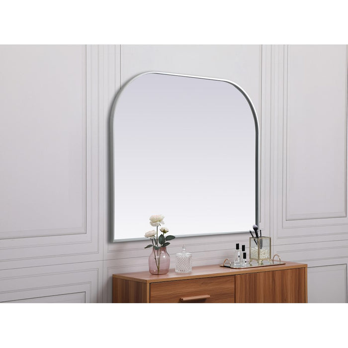 Elegant Decor Blaire Metal Frame Arch Mirror 42X34", Silver