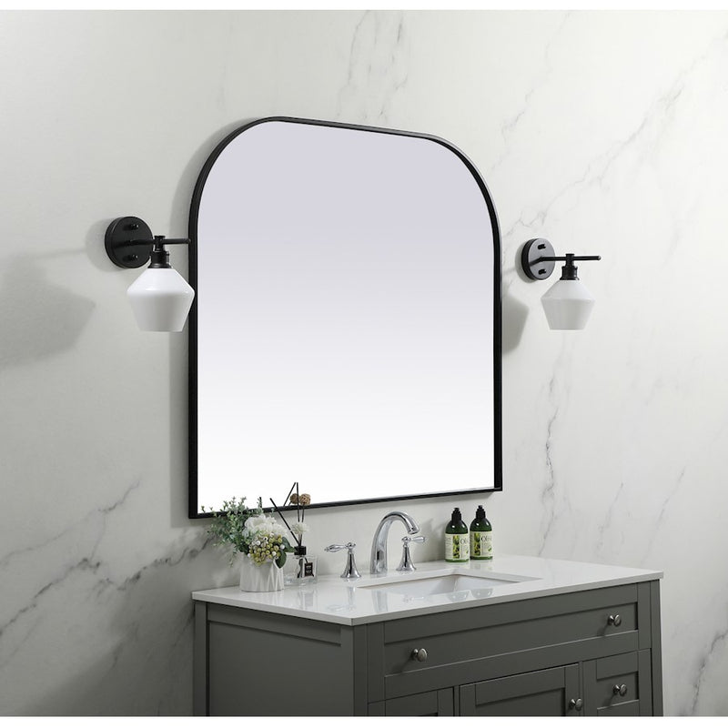 Elegant Decor Blaire Metal Frame Arch Mirror 42X38", Black