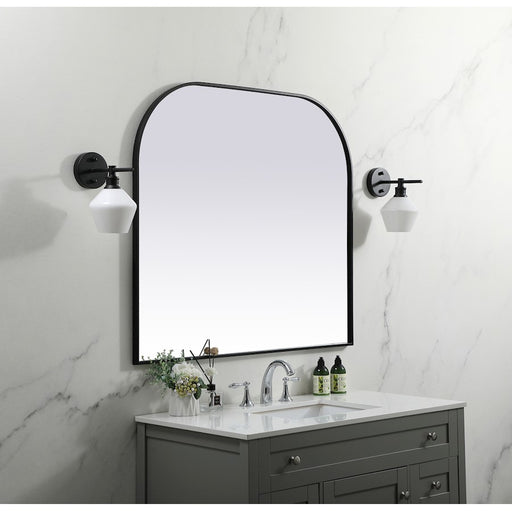 Elegant Decor Blaire Metal Frame Arch Mirror 42X38", Black