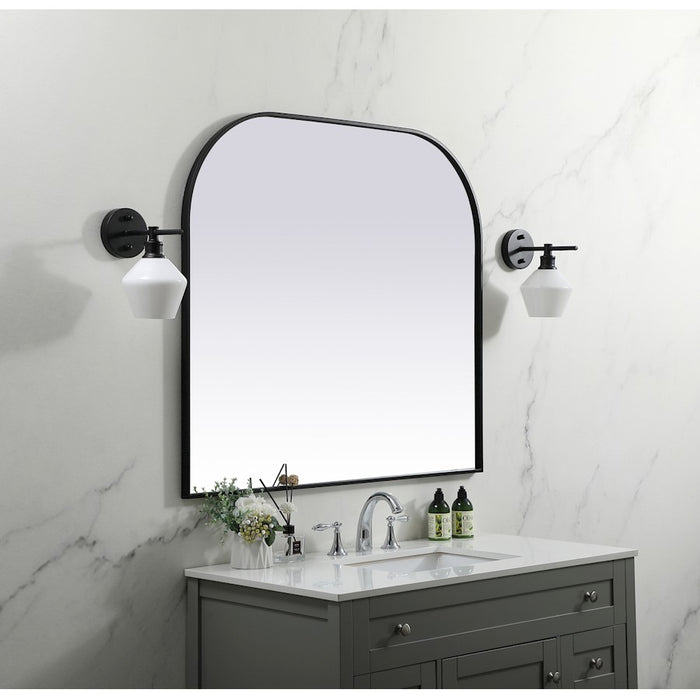 Elegant Decor Blaire Metal Frame Arch Mirror 42X38", Black