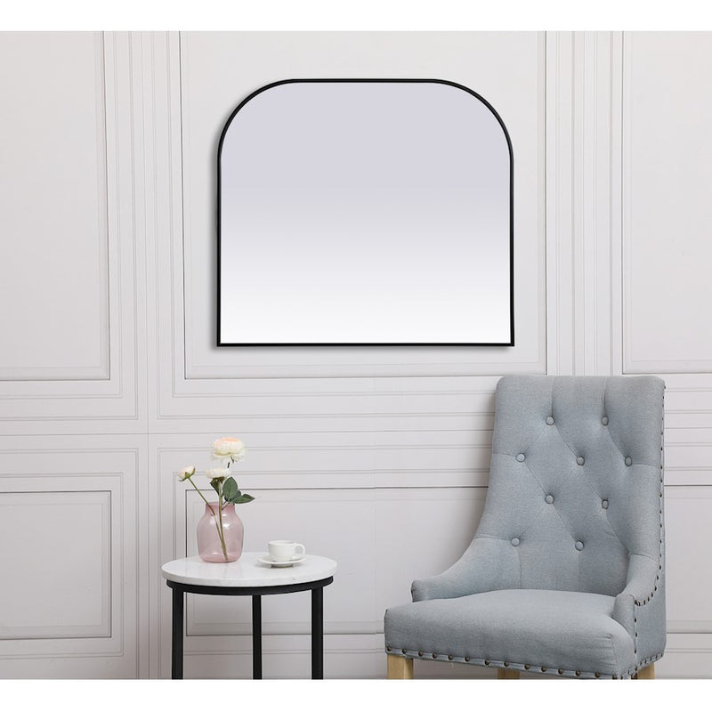 Elegant Decor Blaire Metal Frame Arch Mirror 42X38", Black