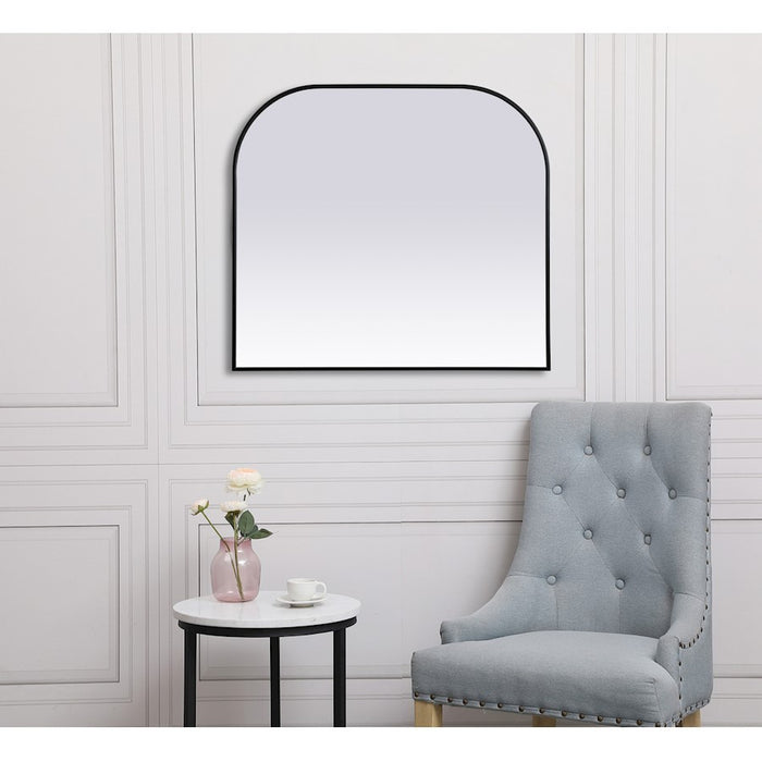 Elegant Decor Blaire Metal Frame Arch Mirror 42X38", Black