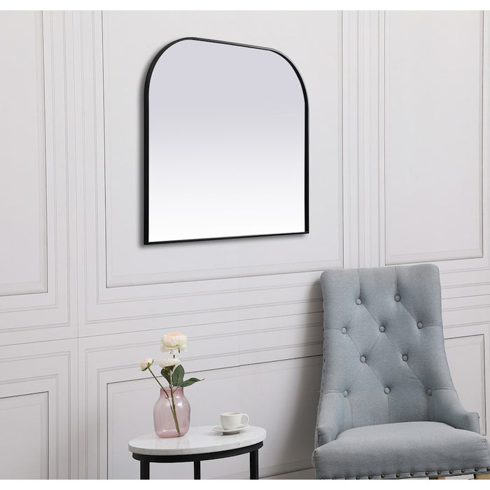 Elegant Decor Blaire Metal Frame Arch Mirror 42X38", Black