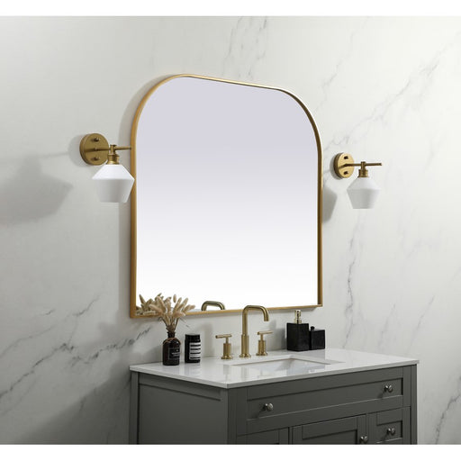 Elegant Decor Blaire Metal Frame Arch Mirror 42X38", Brass