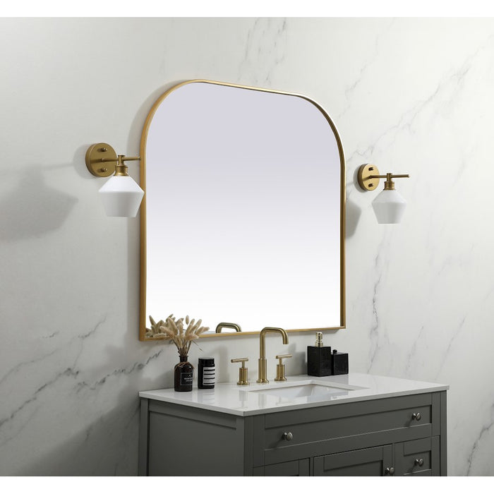 Elegant Decor Blaire Metal Frame Arch Mirror 42X38", Brass