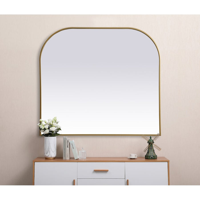 Elegant Decor Blaire Metal Frame Arch Mirror 42X38", Brass