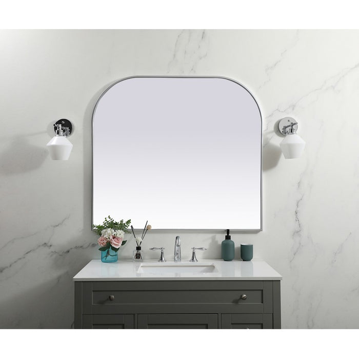 Elegant Decor Blaire Metal Frame Arch Mirror 42X38", Silver